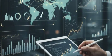 Gráficos financeiros mostrando o aumento da inflação pós-pandemia e estratégias de recuperação.
